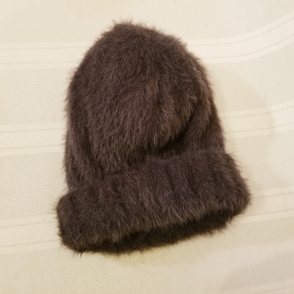 Free People Navy Faux Fur Beanie NWT
